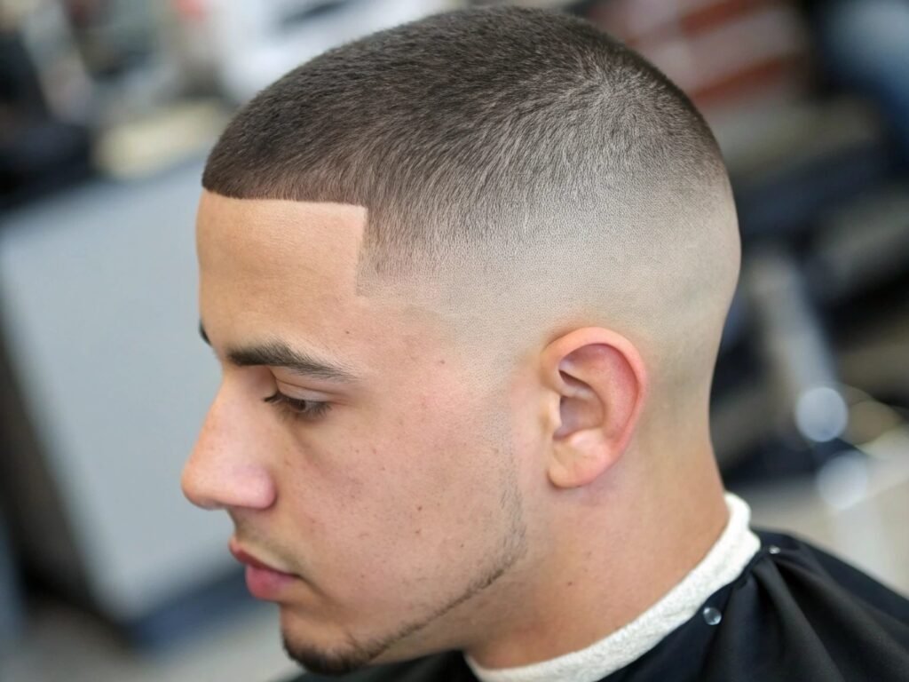 Coupe de cheveux masculine Buzz Cut Dégradé photo coiffure homme dégradé très court militaire