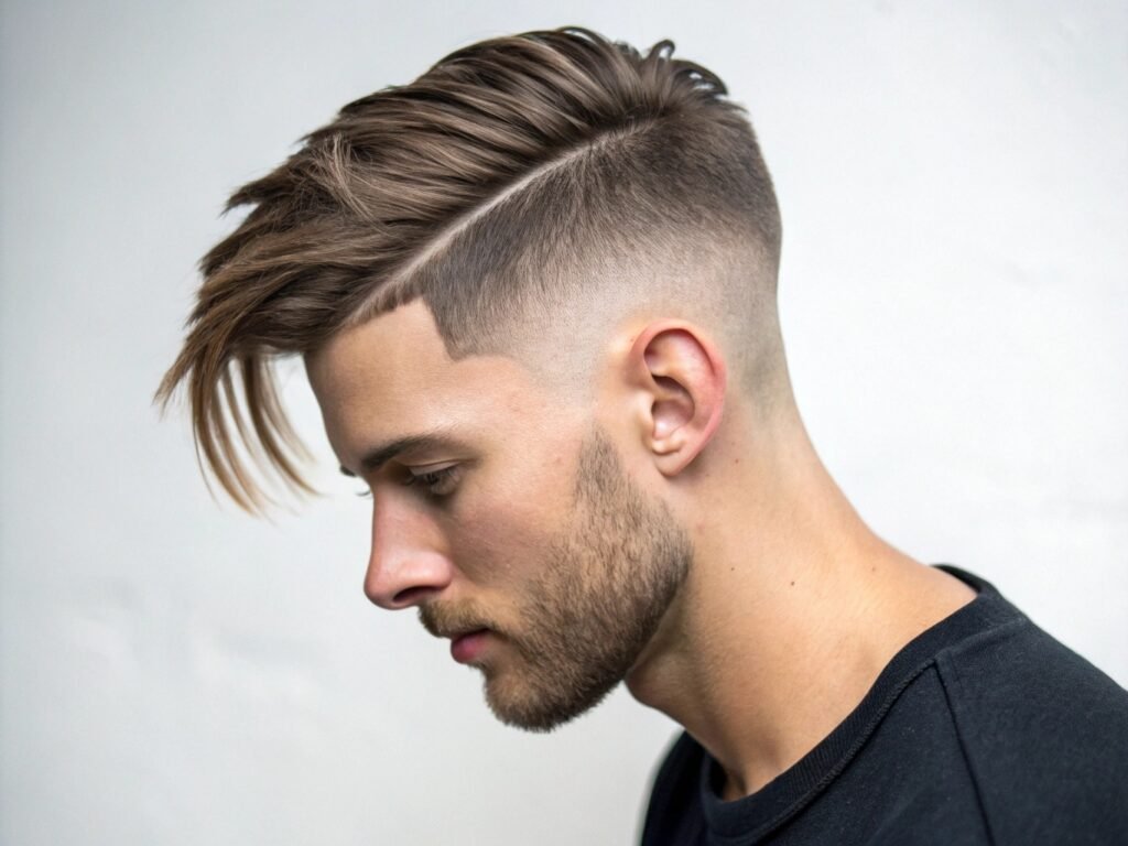 Coupe de cheveux masculine Dégradé Asymétrique dégradé homme avec asymétrie créative