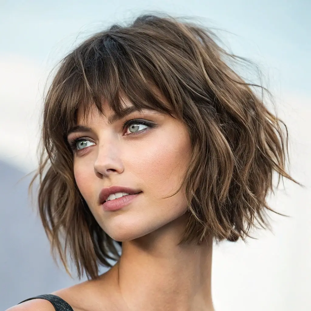 Wolf Cut : la coupe rebelle et stylée de l’année Femme avec une coupe wolf cut, mélange audacieux entre le shag et le mulet, look tendance et rebelle.